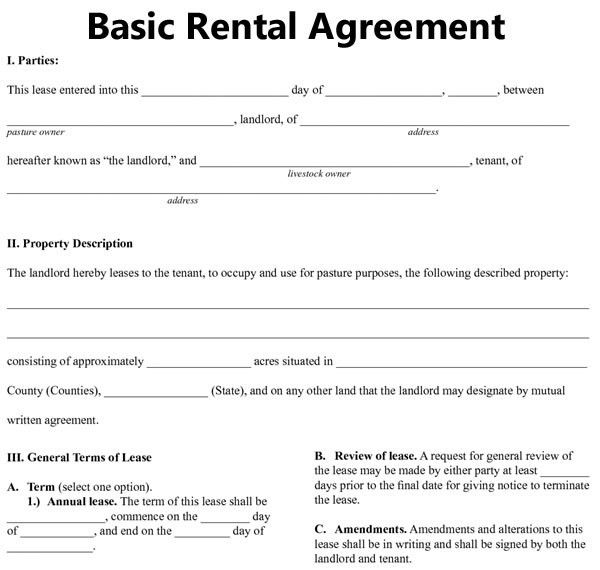 Printable Rental Agreement room surf com