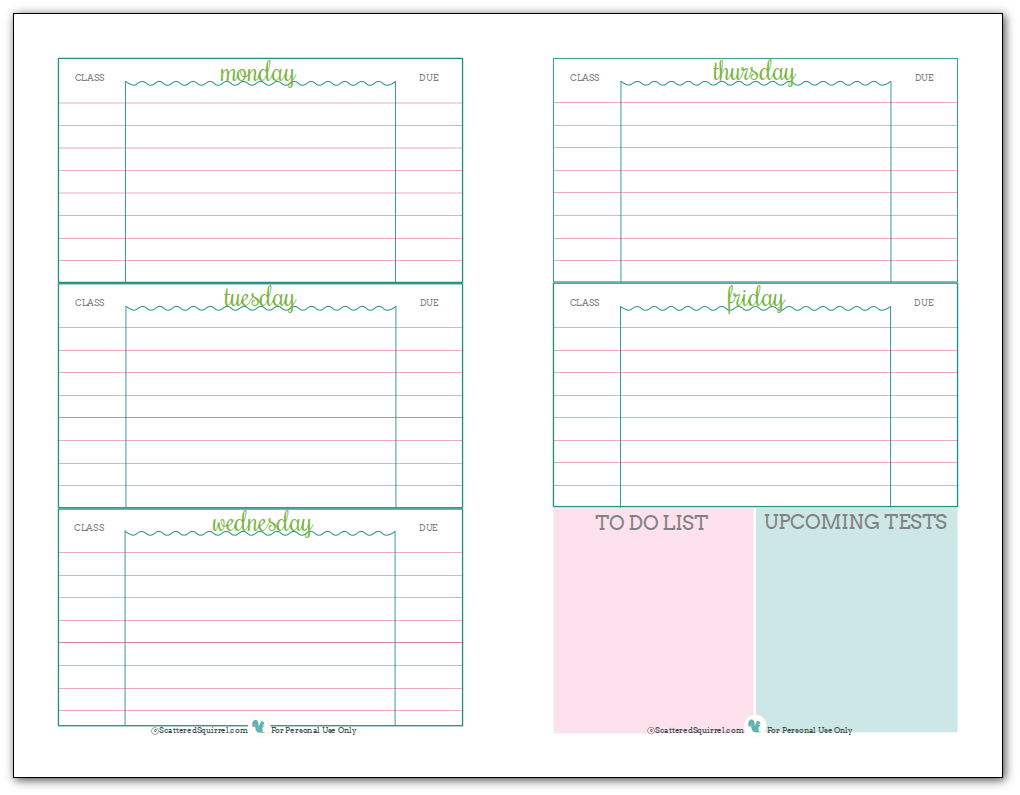 College Student Planner Template from uroomsurf.com