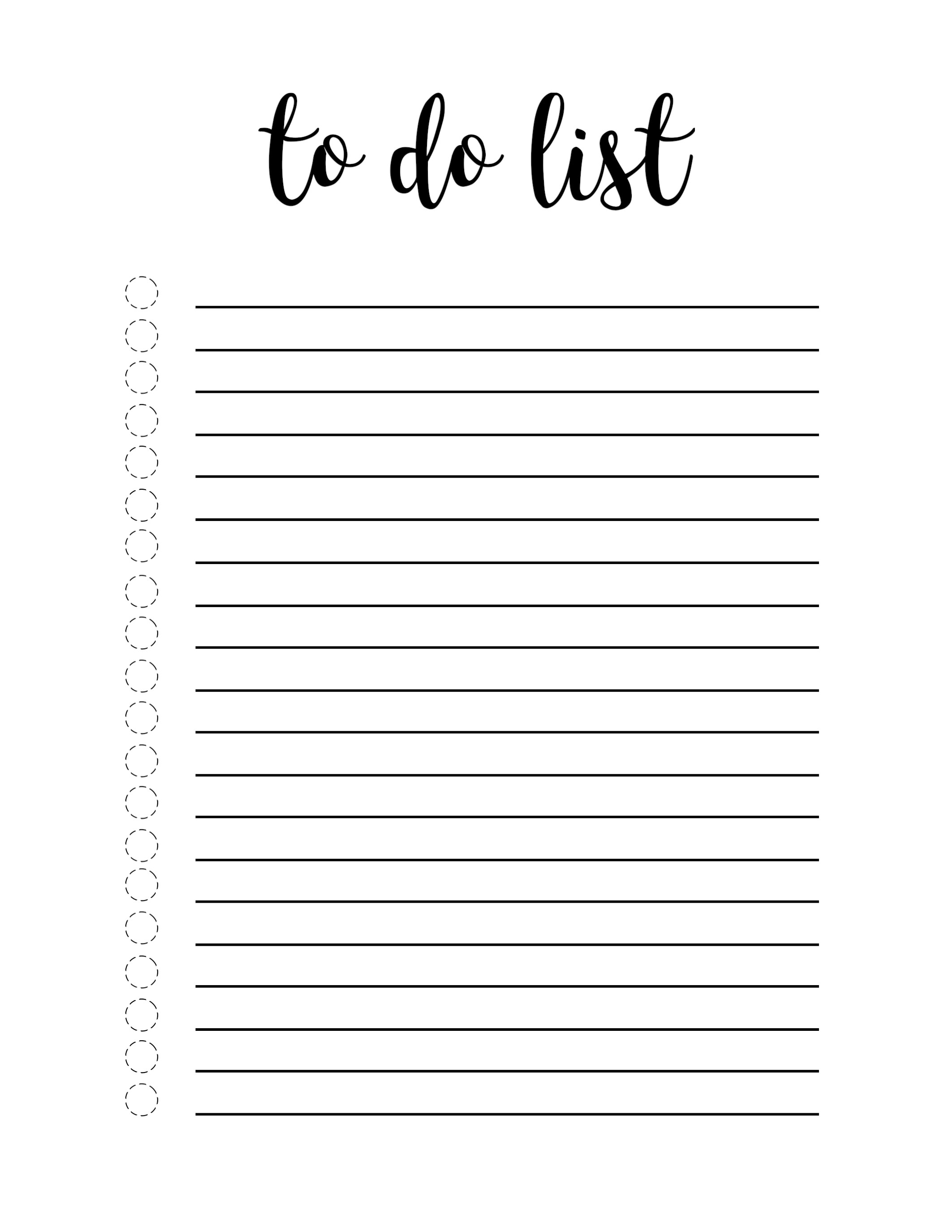 Printable Task Lists room