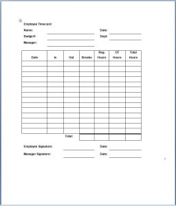 Marvelous Printable Time Cards Free Sample #332 SearchExecutive