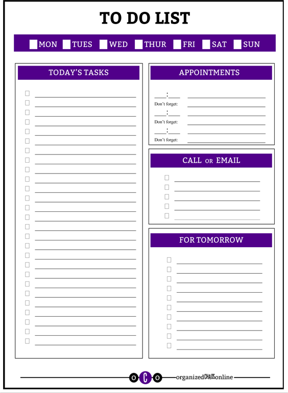 to do list and weekly organizer, Organized Chaos | printables 