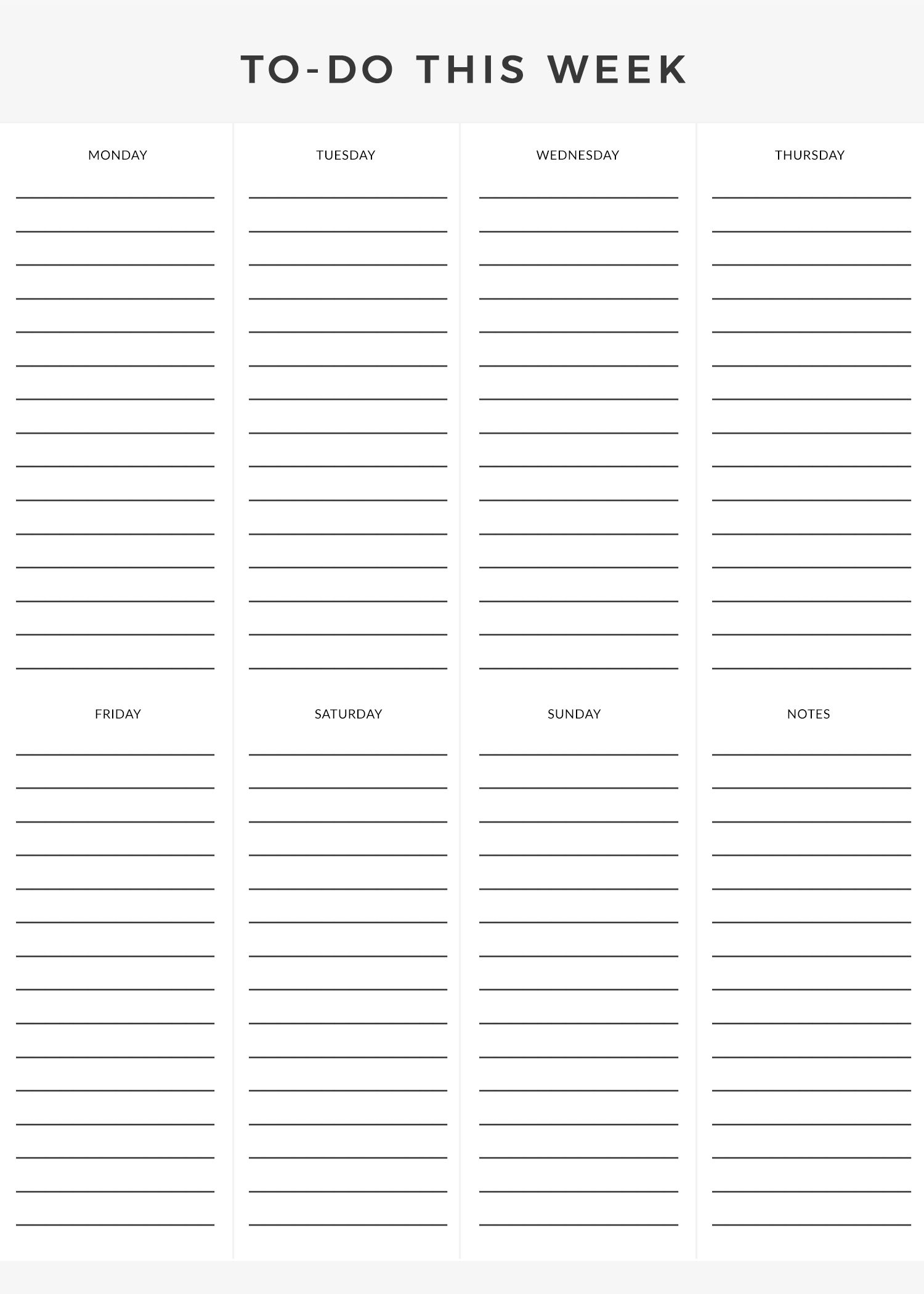 Free printable weekly to do list | Home / Workspace | Pinterest 