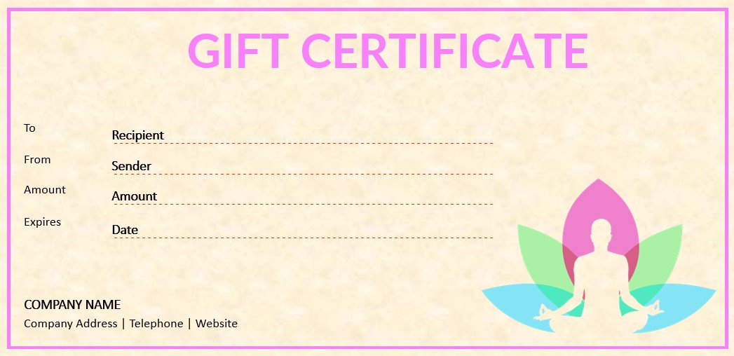 printable yoga gift certificates