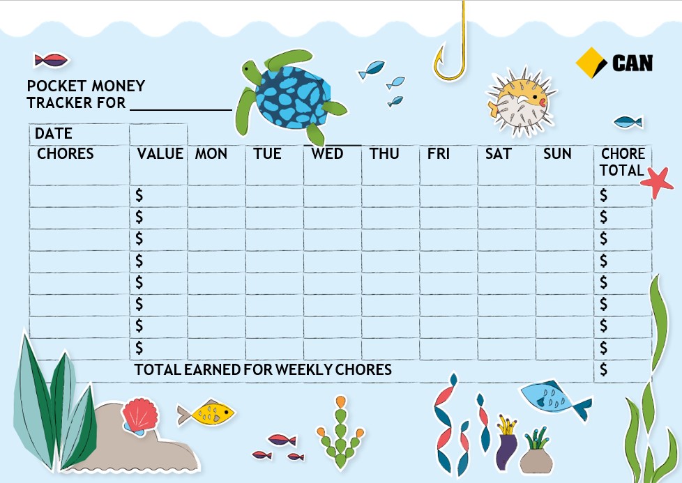sea chore chart template