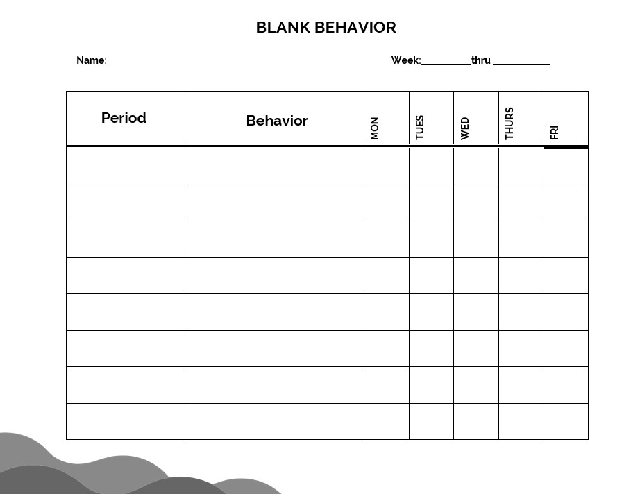 Blank Behavior Printable