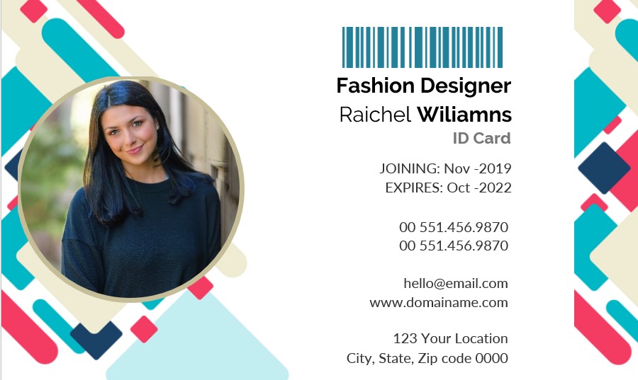 Fashion Designer Id Card Template
