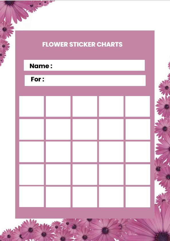 Flower sticker charts