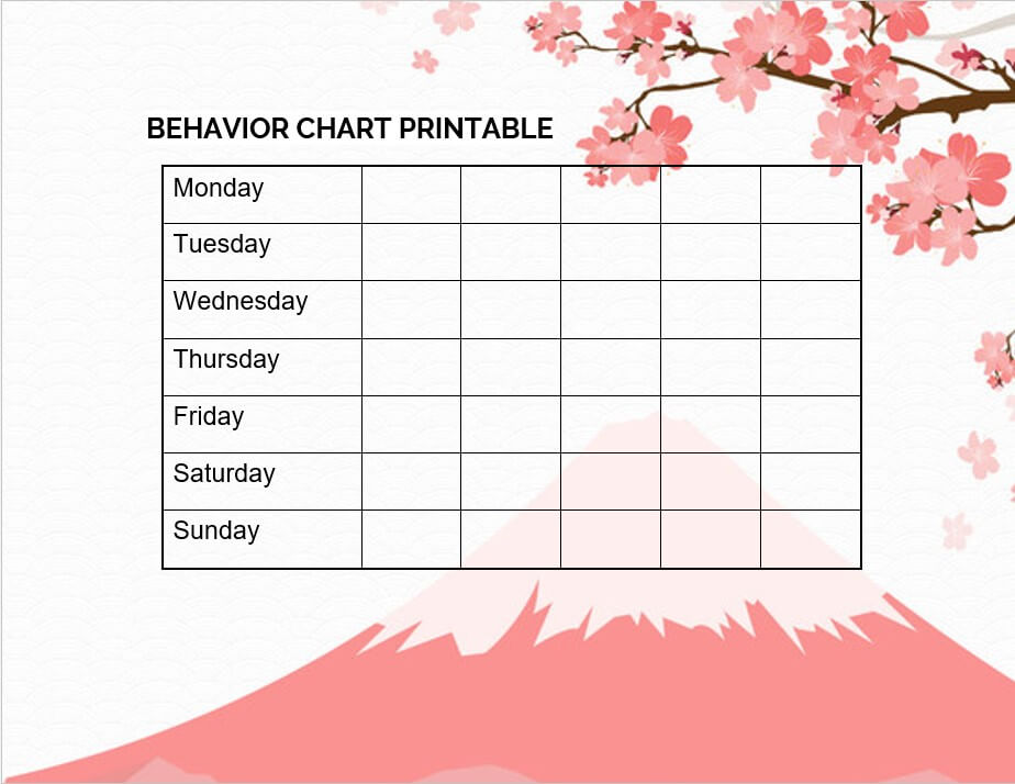 Free Printable Behavior Template