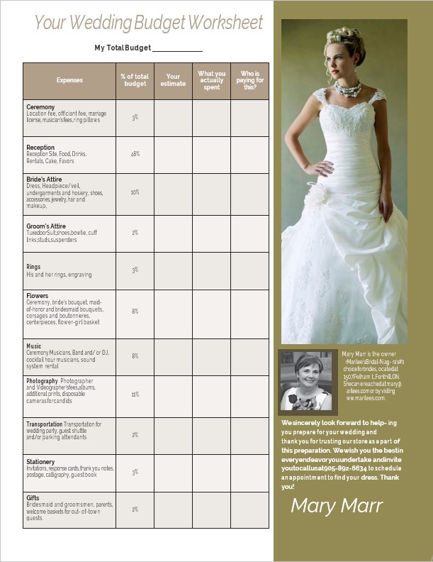 Wedding Planning Budget Checklist