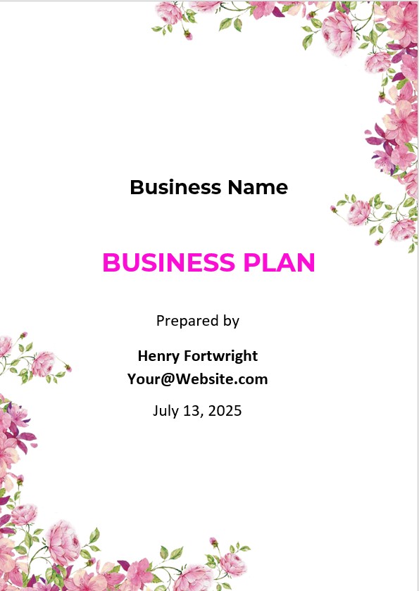 Business Plan Flower store