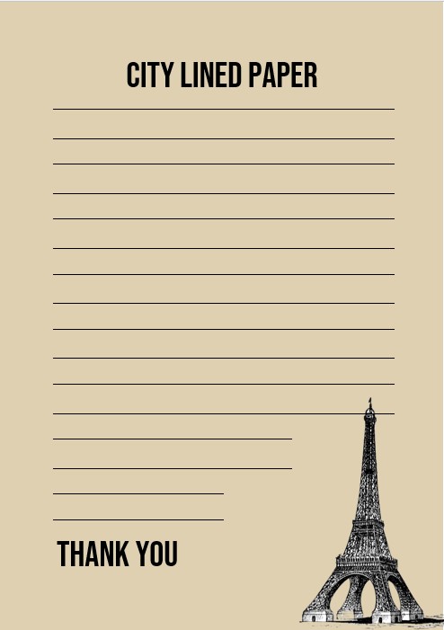 City lined paper template