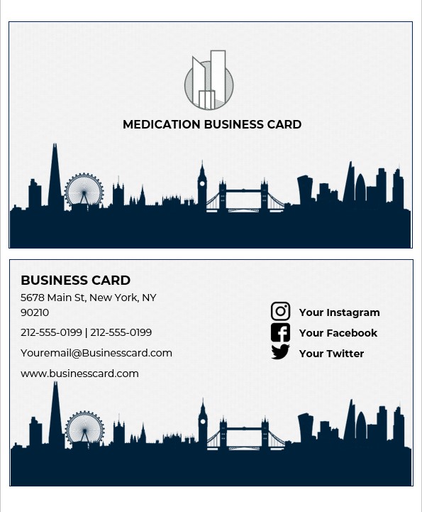 City tour business cards templates
