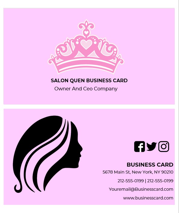 Salon business cards templates