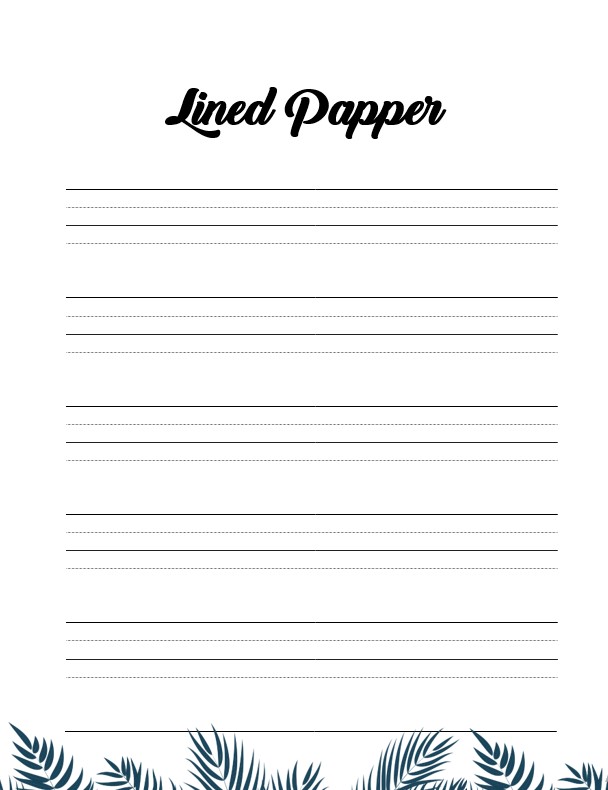Summer lined paper template