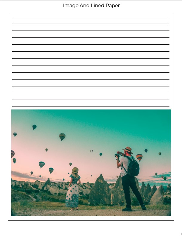 image and lined paper template