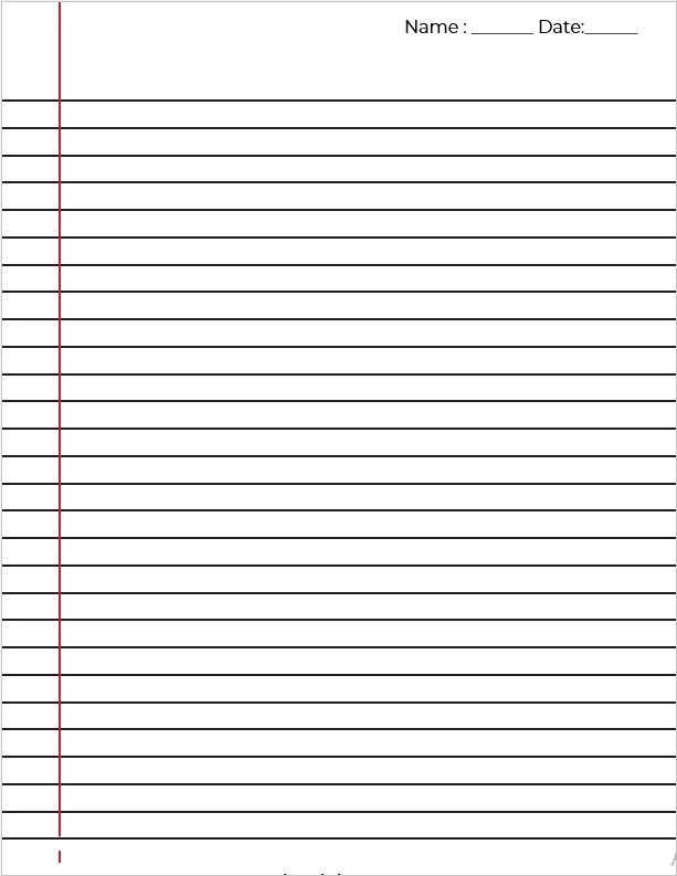 printable lined paper wide ruled