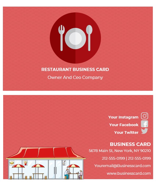 restaurant business cards templates