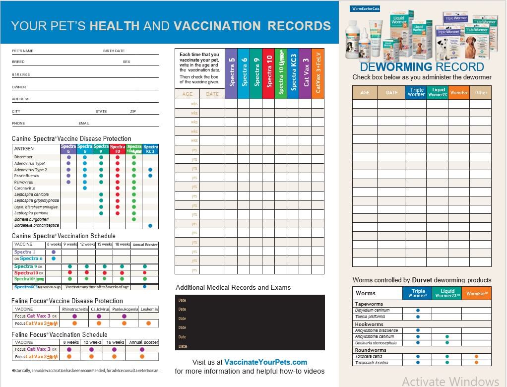 Dog Vaccination Record