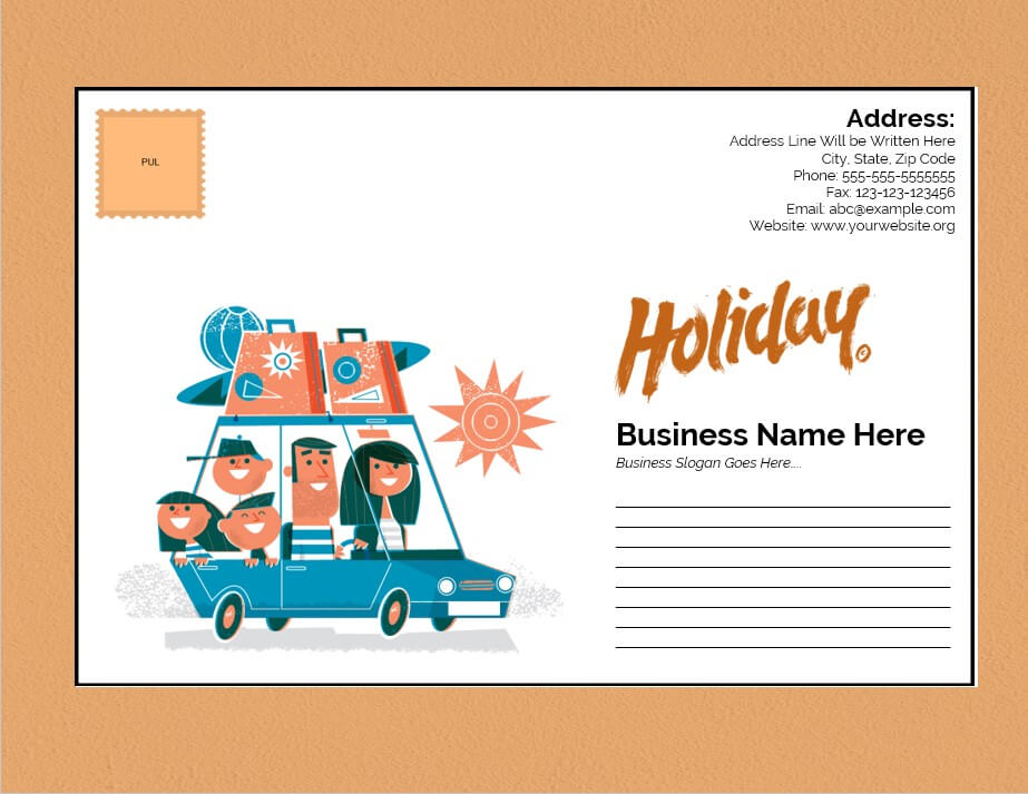 Holiday postcard template