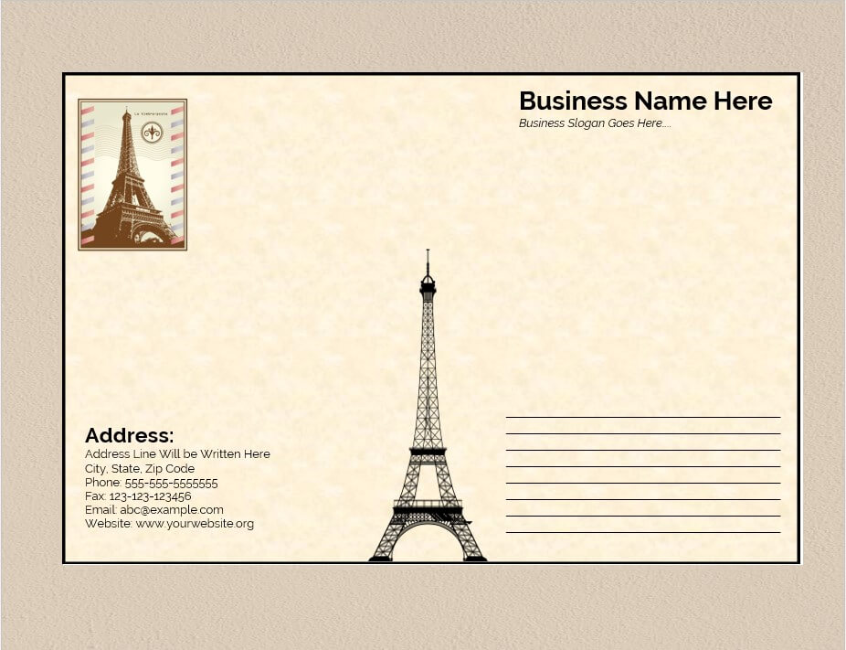 contact postcard template