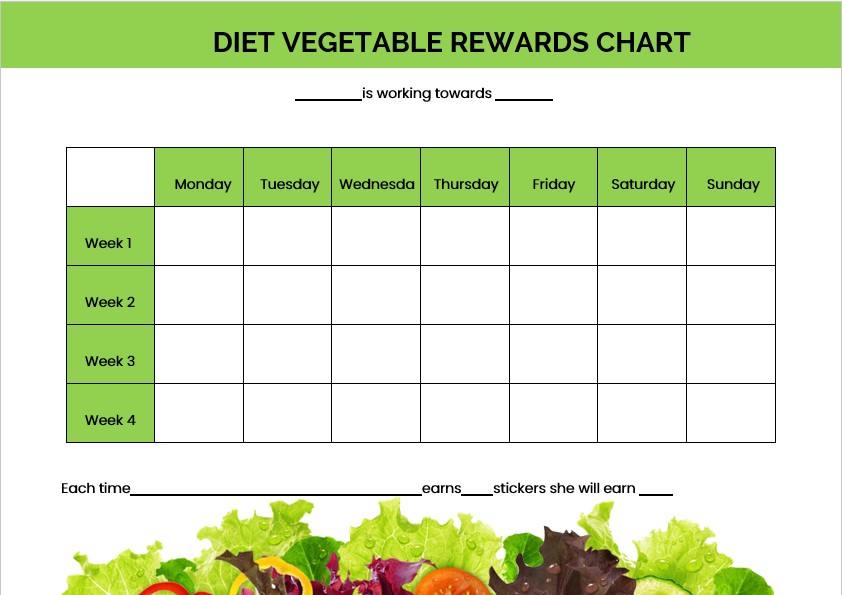 Diet Vegetable Rewards Chart