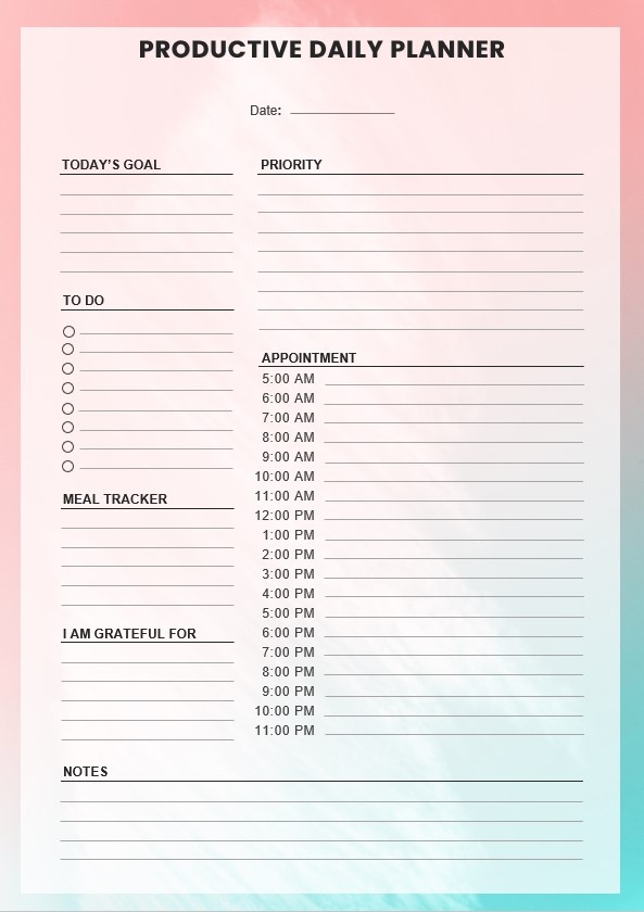 Productive Daily Planner