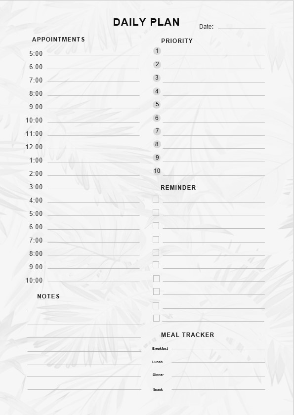 Printable Daily Planners room