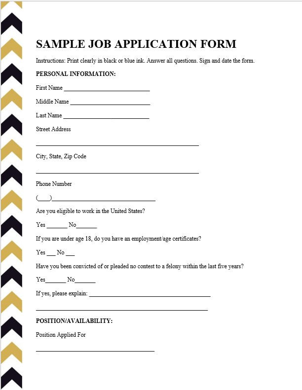 Simple job application template