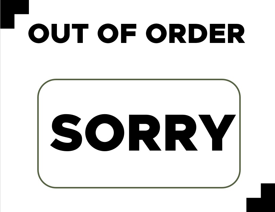 Blank out of order sign