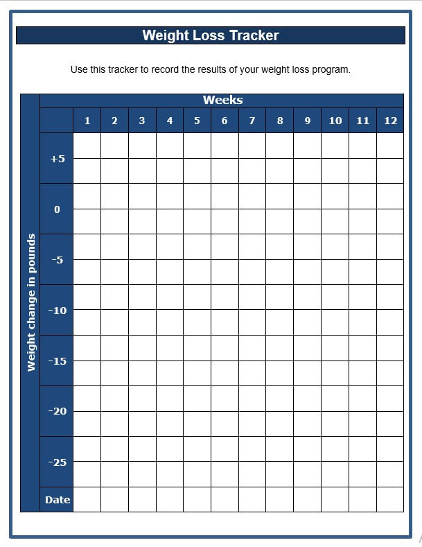 Weight Loss Tracker Printable