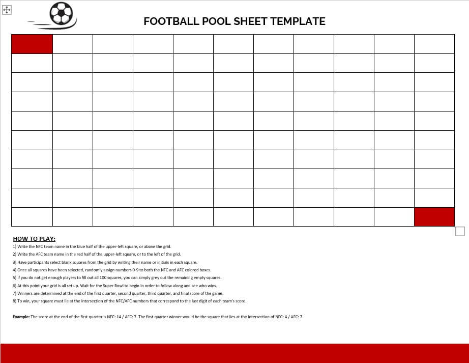 football pool sheet tempalte