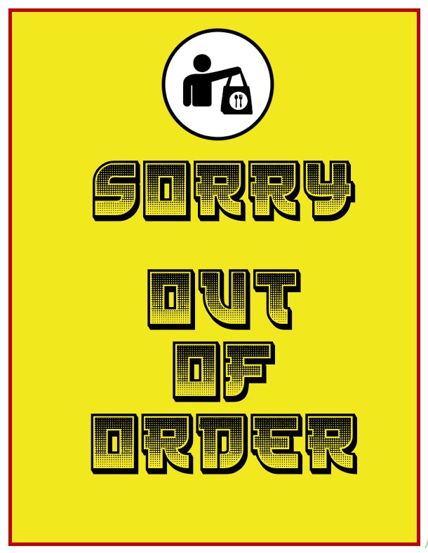 out of order sign Letter