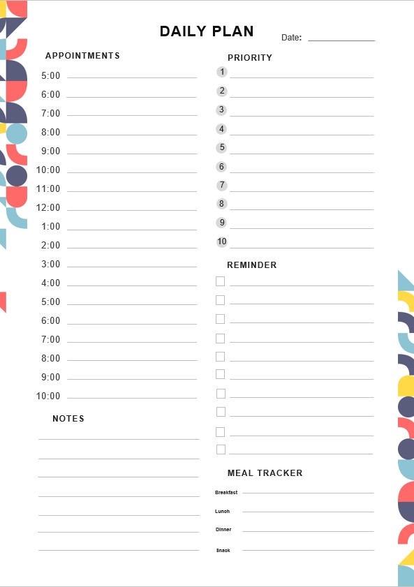 Template Daily Planner