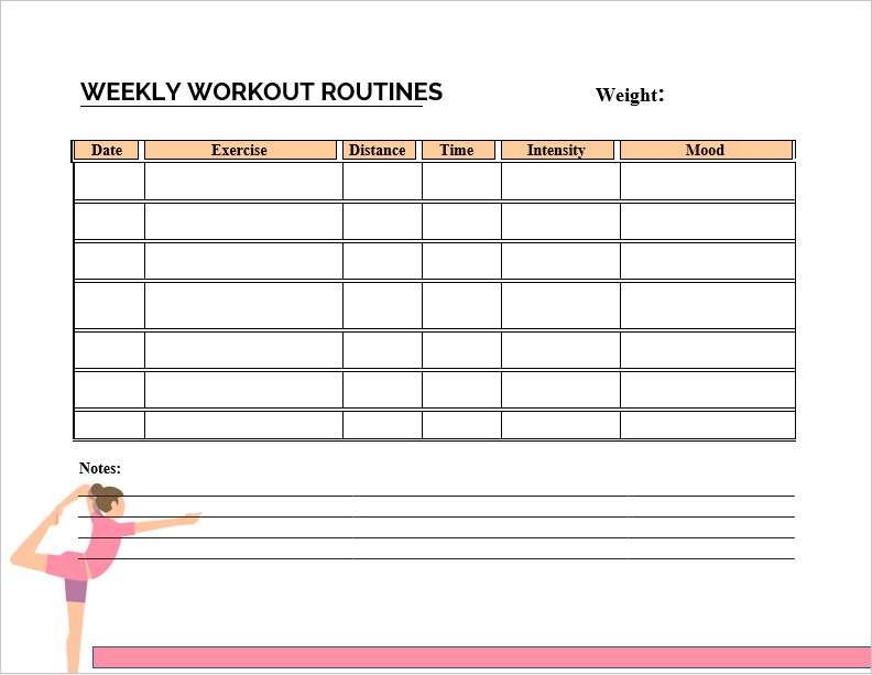 workout routines template