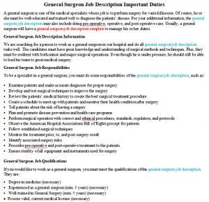 General surgeons job description