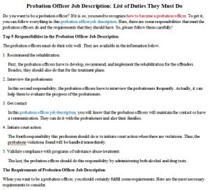 probation duties responsibilities