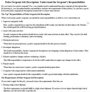 sergeant responsibilities