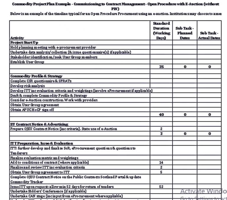 Excel Project Plan Template 