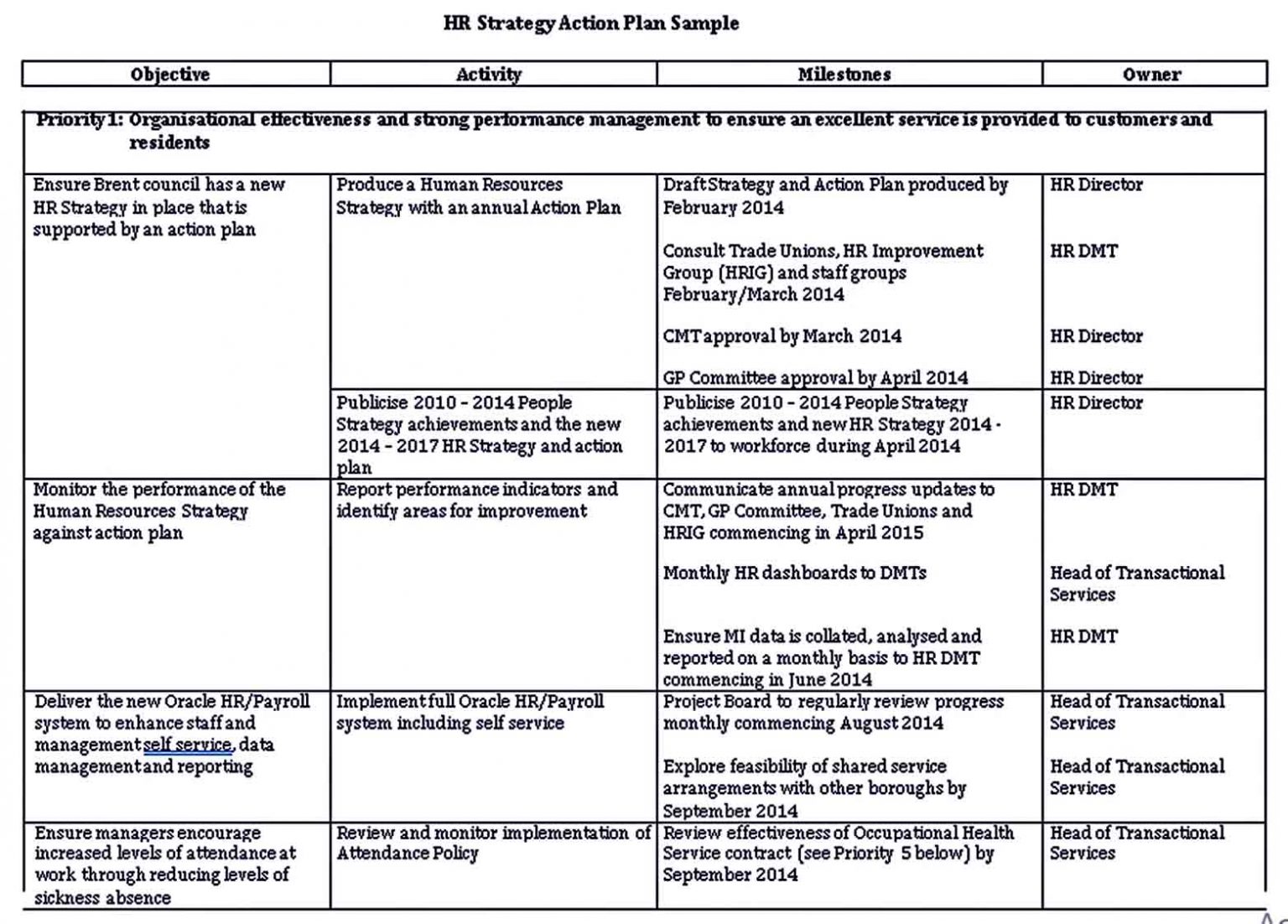 HR Strategic Plan Template Room Surf