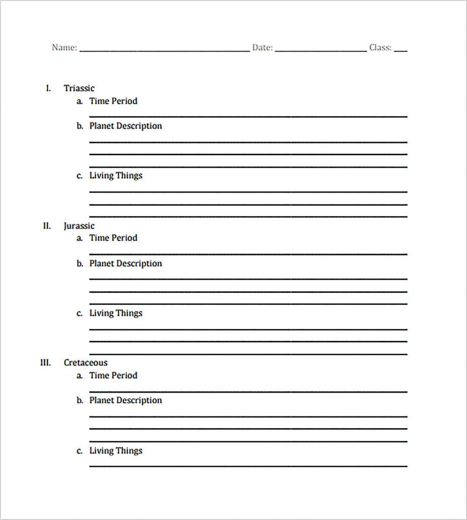 8 Printable Outline Template Sampletemplatess Sampletemplatess Reverasite