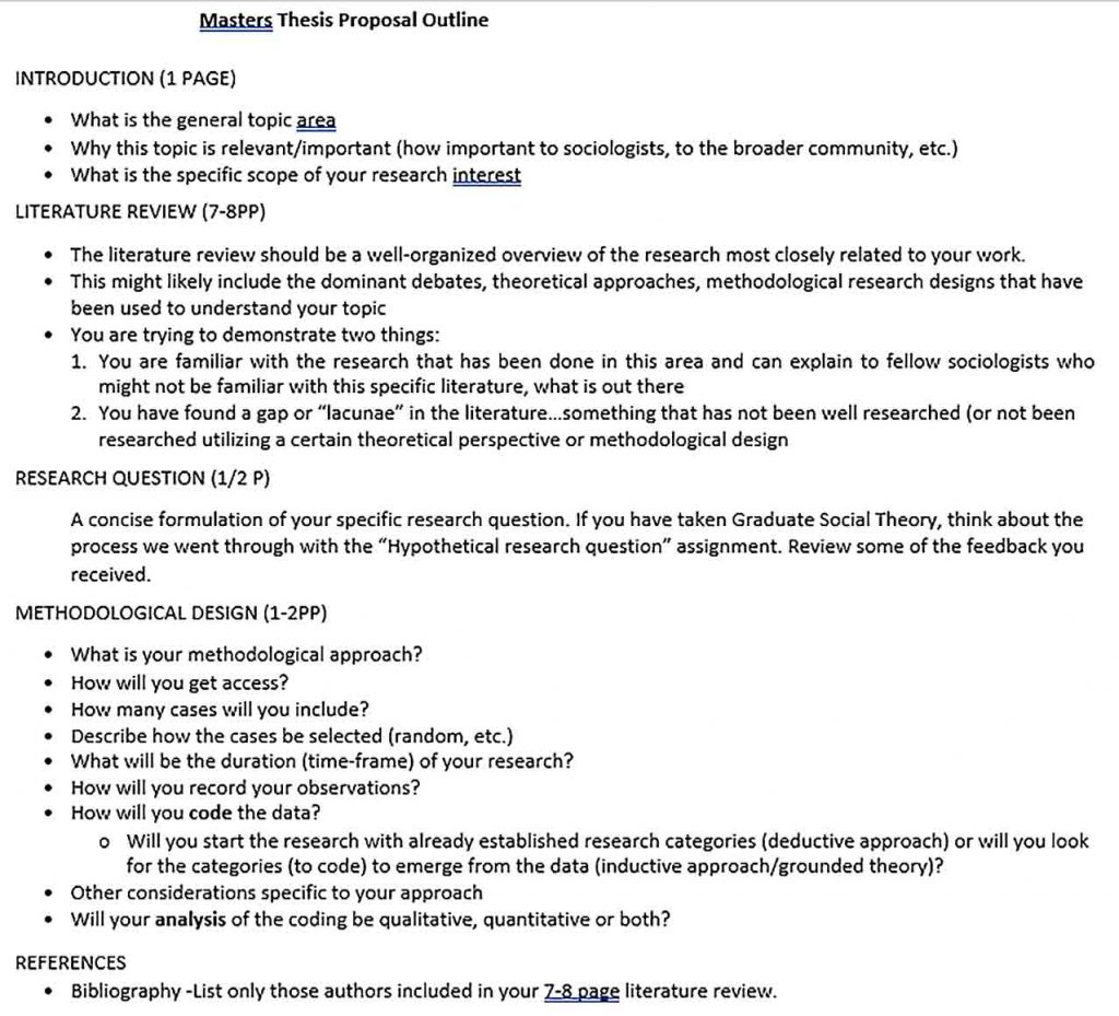 Standard thesis proposal format image