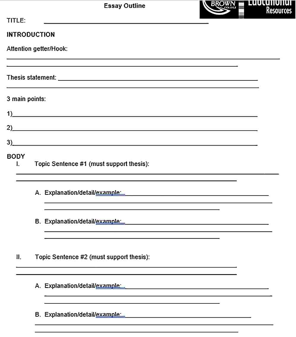 Essay Outline Template Printable from uroomsurf.com