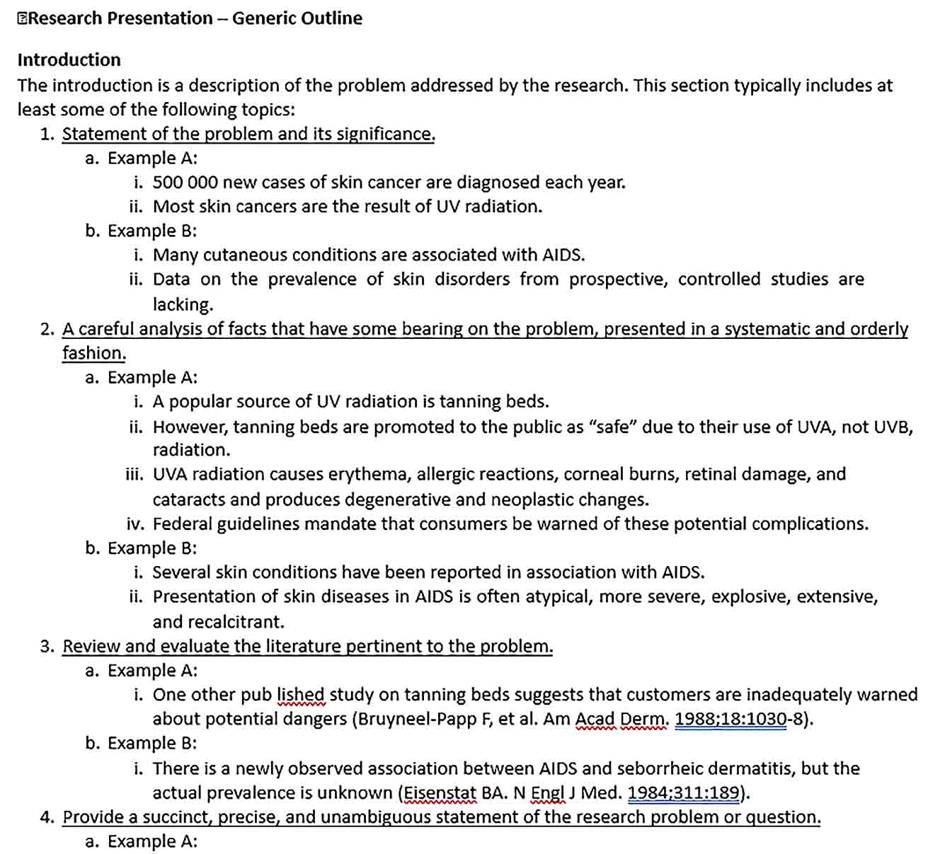 Presentation Outline Template room