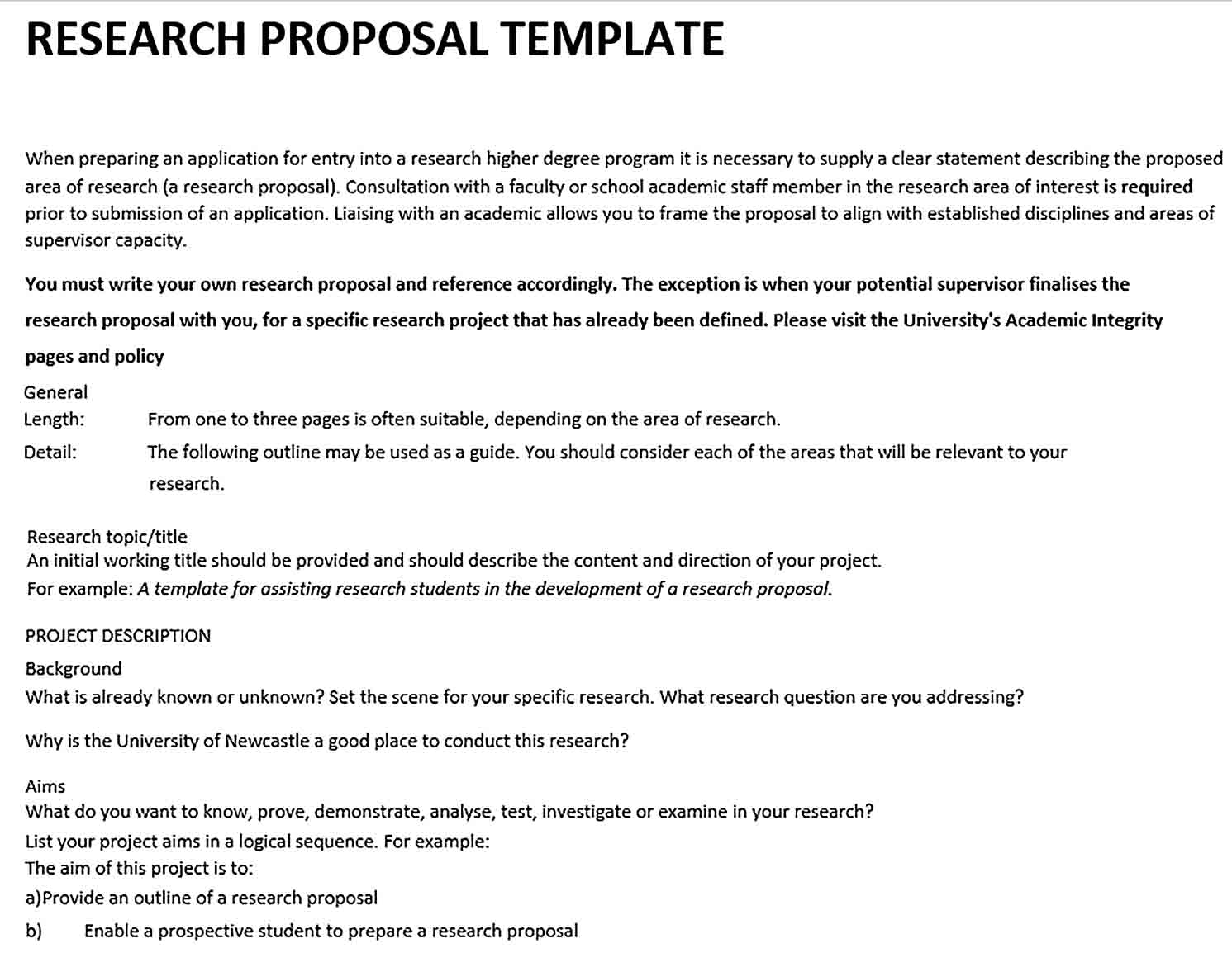 Research Project Proposal Template