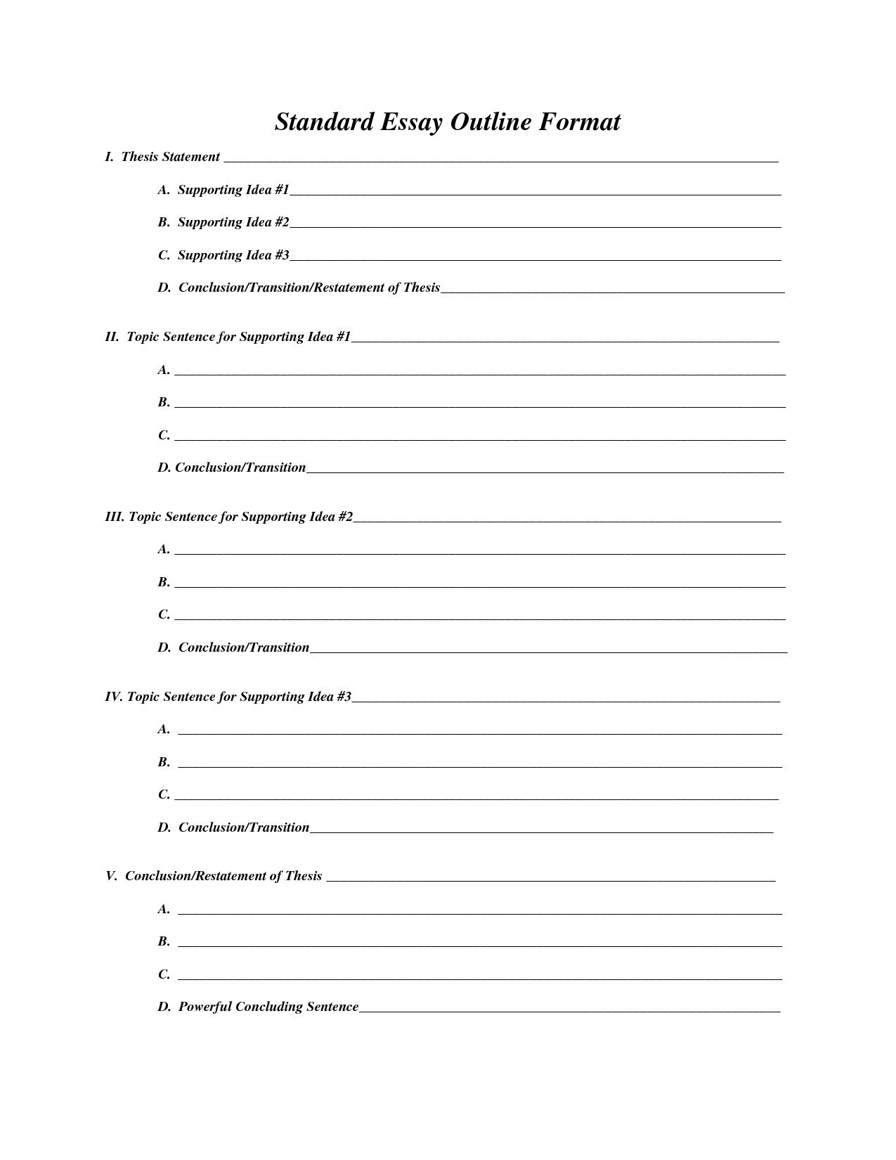 Compare and Contrast the Essay Outline Template room