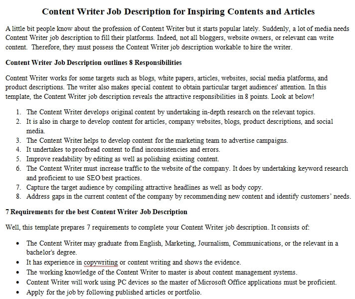 content writer jobs