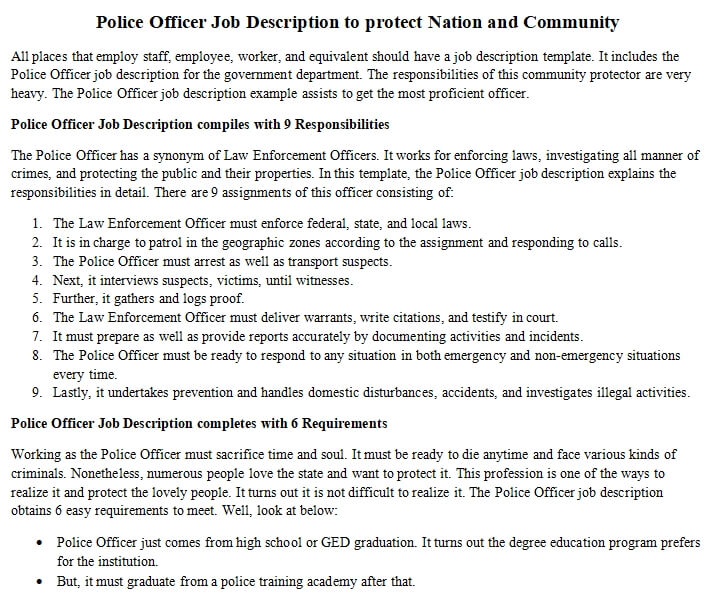 Responsibilities Of A Police Officer