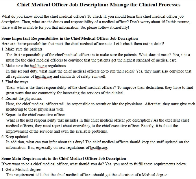 chief-medical-officer-job-description-manage-the-clinical-processes