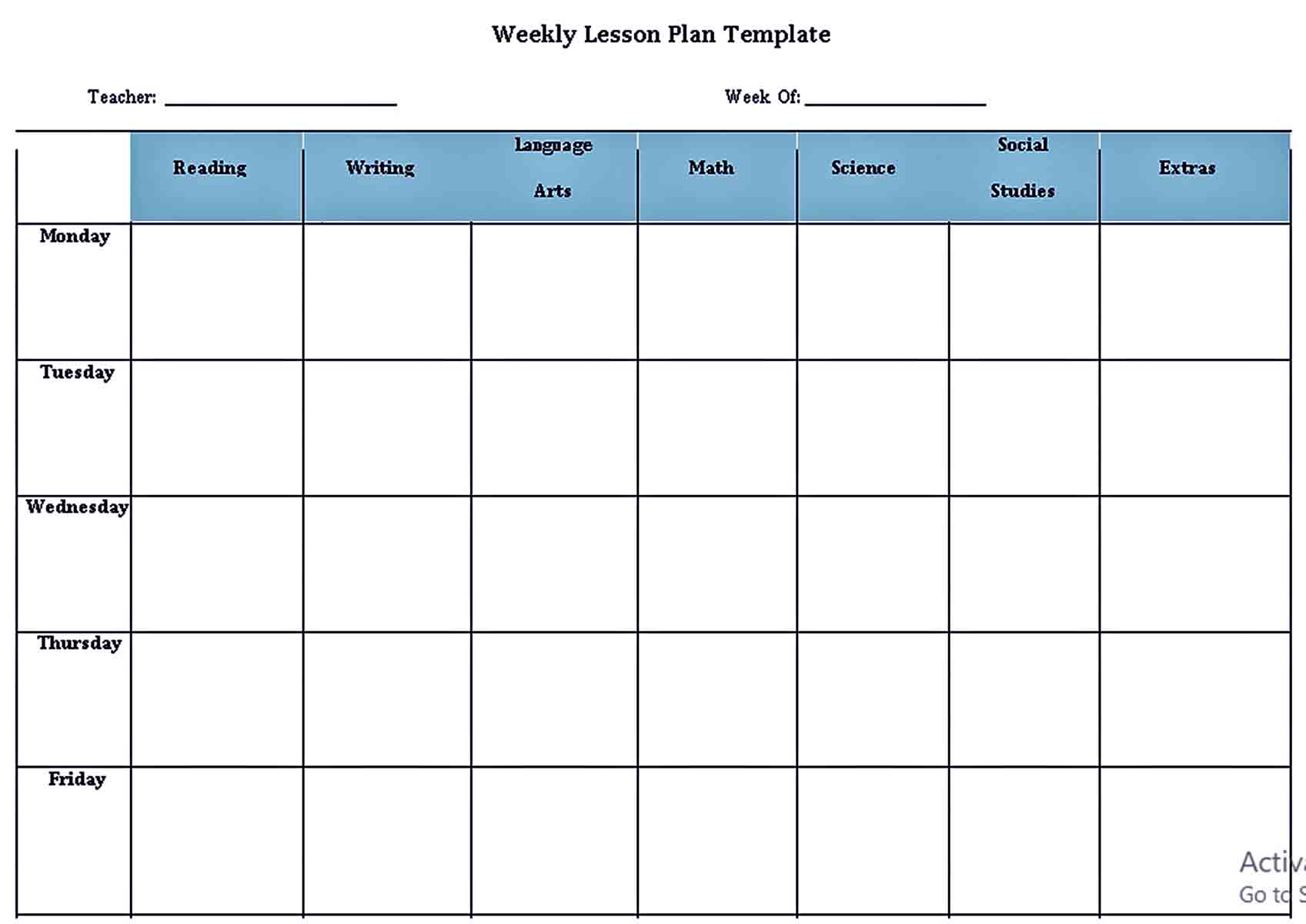 Blank Weekly Lesson Plan Template from uroomsurf.com