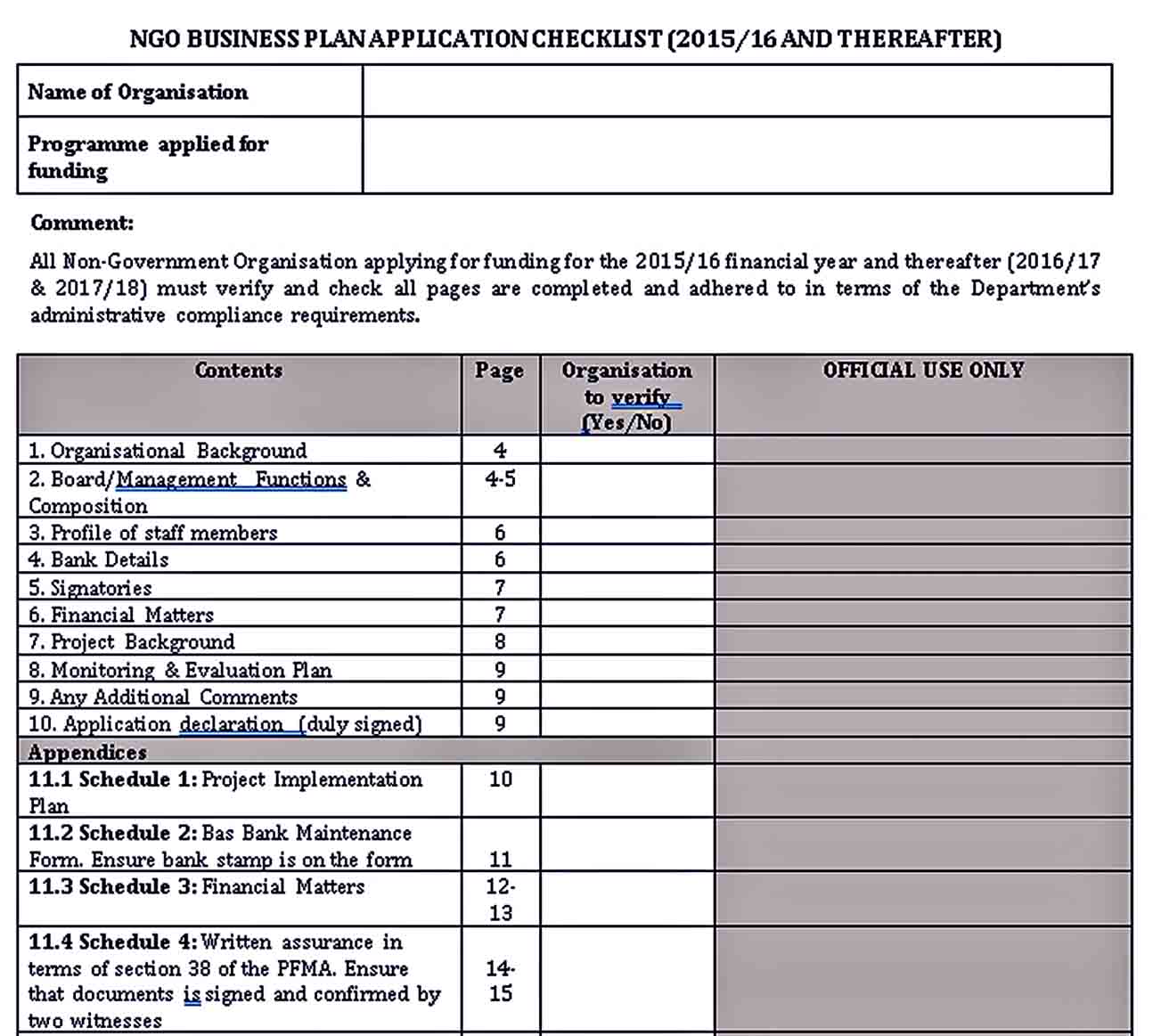 NonProfit Business Plan Templates room